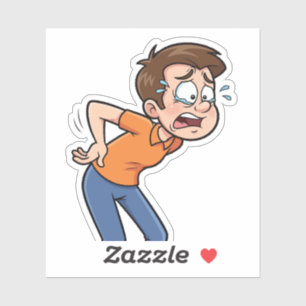 Funny Back Pain Cartoon Design
