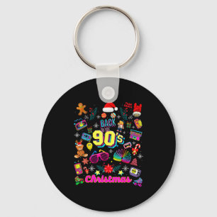 Funny Back To 90's Christmas Nostalgia Quotes Grap Keychain
