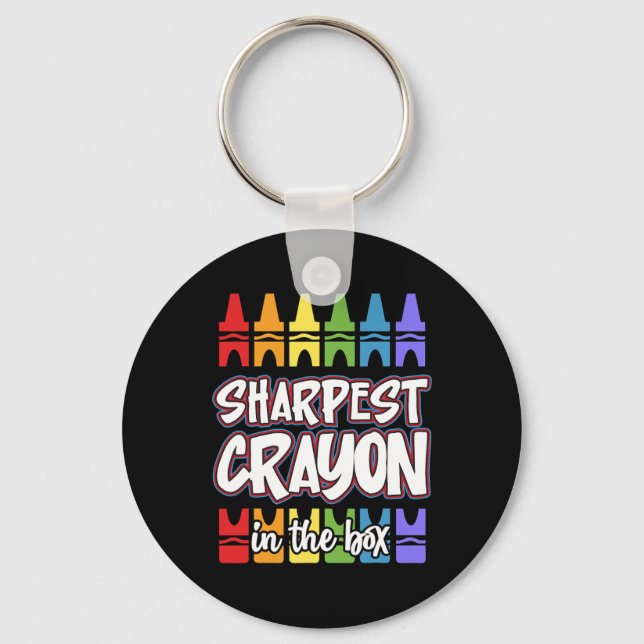 Funny Back To School Clroom Teacher Sharpest In Bo Keychain (Front)