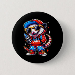 Funny Back To School Crayon Teacher Hip Hop Opossu 2 Inch Round Button