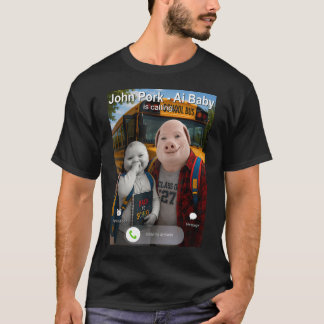 Funny Back To School Day John Pork And Ai Baby Is T-Shirt