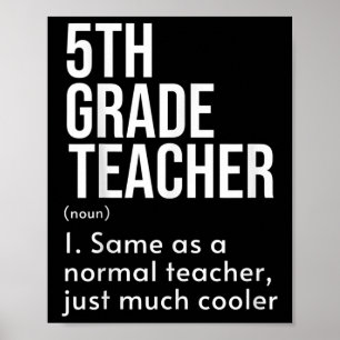 Funny Back To School First Day 5th Grade Teacher D Poster