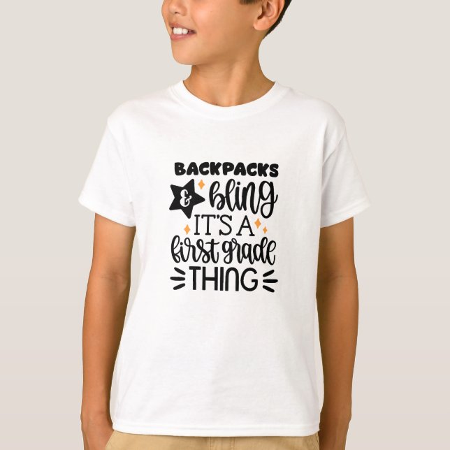 Funny Back to school First grade gift T-Shirt (Front)