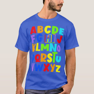 Funny Back To School Hi Alphabet Pre K kindergarte T-Shirt
