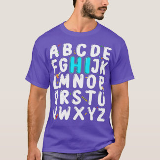 Funny Back To School Hi Alphabet Pre K kindergarte T-Shirt