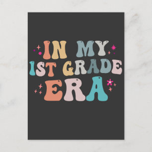 Funny Back to School In my 1st Grade Era Teacher   Postcard