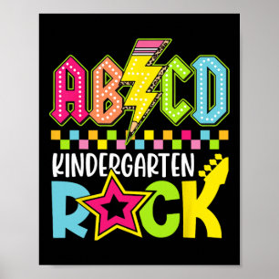 Funny Back To School Lightning Bolt Kindergarten R Poster