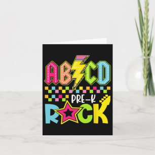 Funny Back To School Lightning Bolt Pre K Rock Kid Card