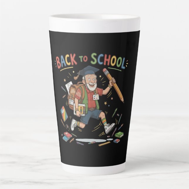 Funny Back to School Senior Student Latte Mug (Front)