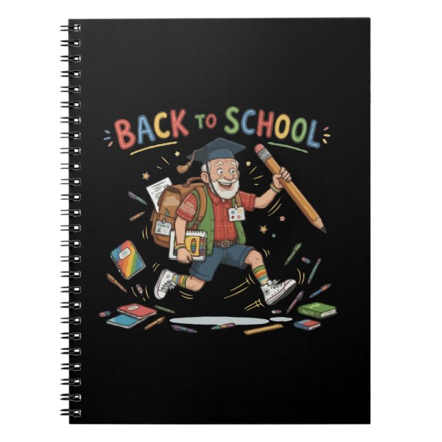 Funny Back to School Senior Student Notebook (Front)