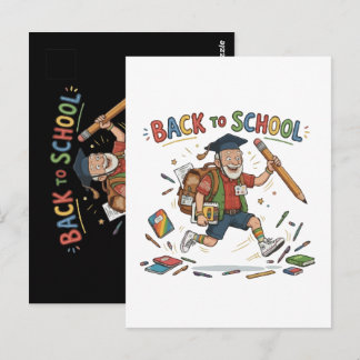 Funny Back to School Senior Student Postcard