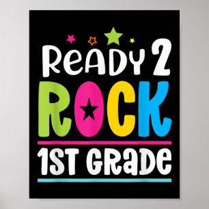 Funny Back To School Student Teacher Ready 2 Rock Poster