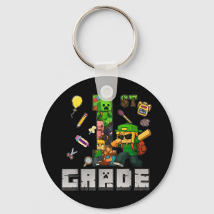 Funny Back To School Tee 1st Grade Dabbing Gamers Keychain