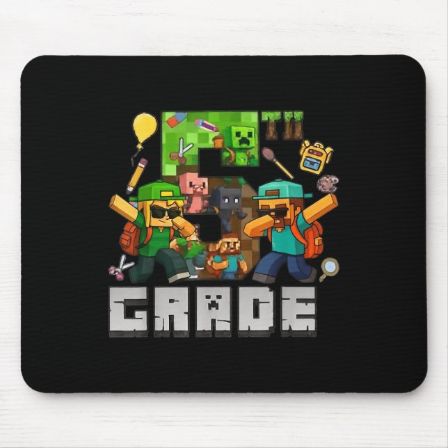 Funny Back To School Tee 5th Grade Dabbing Gamers  Mouse Pad (Front)