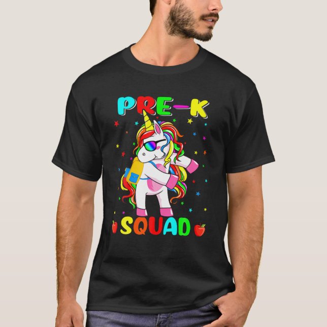Funny Back To School Unicorn Dabbing Boys Kids Gir T-Shirt (Front)