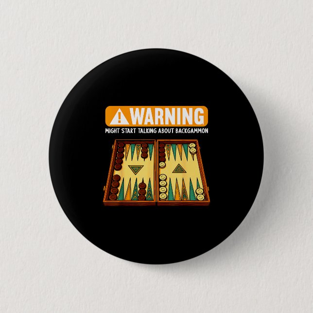 Funny Backgammon  2 Inch Round Button (Front)