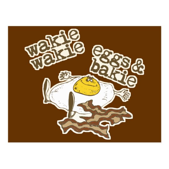Funny Bacon and Eggs Postcard