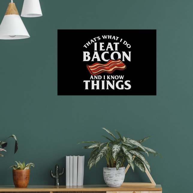 Funny Bacon Cured Pork Strips Meat Poster (Living Room 1)