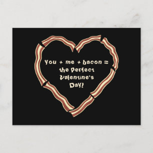 Funny bacon heart holiday postcard