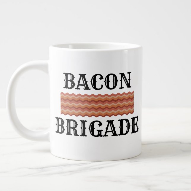 Funny Bacon Lover Breakfast Large Coffee Mug (Left)