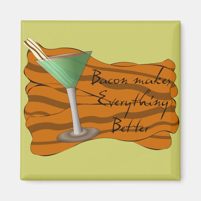Funny Bacon Martini Magnet (Front)