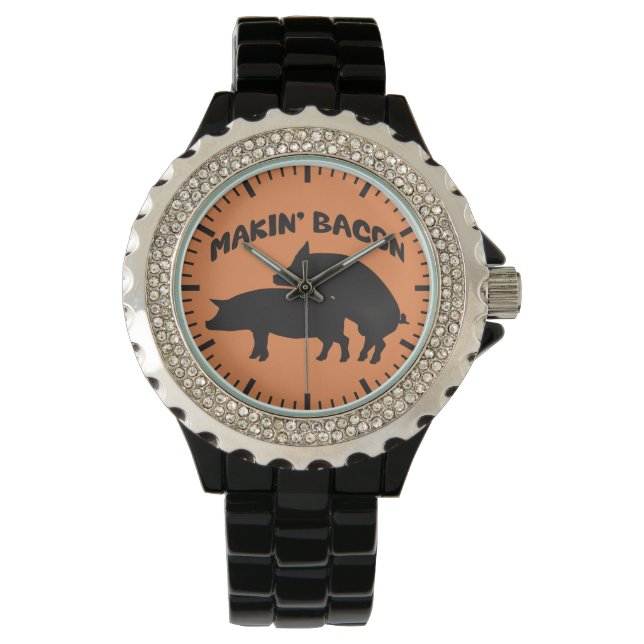 Funny bacon novelty wrist watch (Front)