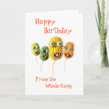 Funny Bacteria birthday card