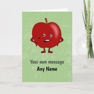 Funny 'Bad Apple' Fruit on Green Custom Occasion Card