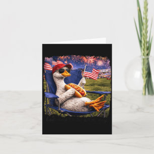 Funny Bad Day To Be A Hotdog Goose 4th Of July Men Card
