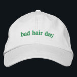 Funny Bad Hair Quote Trendy Unique Custom Lazy Embroidered Hat<br><div class="desc">Make a statement with this trendy embroidered baseball cap featuring a funny quote about bad hair days and a lazy vibe. The text and thread colour can be fully customized, making it the perfect accessory for those who love humour, casual style, and a laid-back approach to life. Great as a...</div>