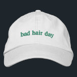 Funny Bad Hair Quote Trendy Unique Custom Lazy Embroidered Hat<br><div class="desc">Make a statement with this trendy embroidered baseball cap featuring a funny quote about bad hair days and a lazy vibe. The text and thread colour can be fully customized, making it the perfect accessory for those who love humour, casual style, and a laid-back approach to life. Great as a...</div>