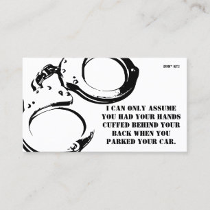Funny Bad Parking Note Business Card