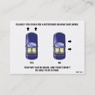 Funny Bad Parking Note Business Card