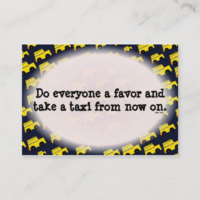 Funny Bad Parking Note Business Card (Front)