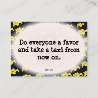 Funny Bad Parking Note Business Card