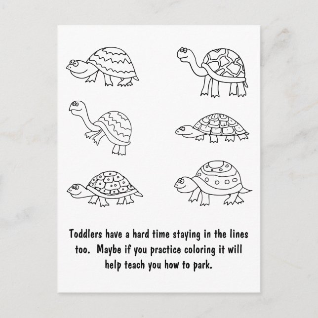 Funny Bad Parking Note Postcard (Front)