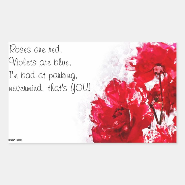 Funny Bad Parking Note Sticker (Front)