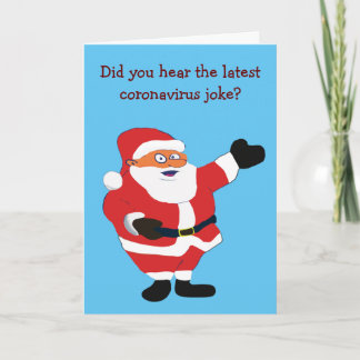 Funny Bad Santa Covid 19 Jokes Humour Classic Valu Holiday Card