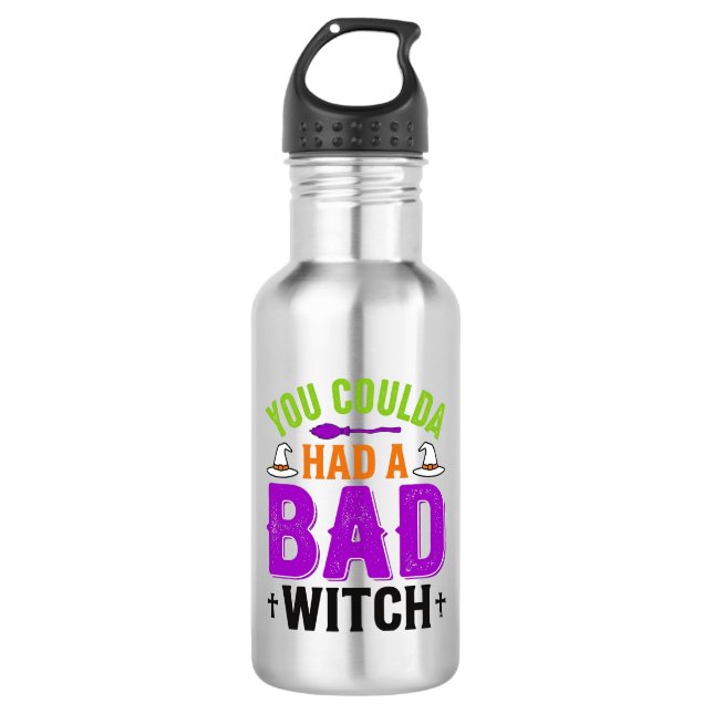 Funny Bad Witch Halloween Quote Vector Design_1 532 Ml Water Bottle (Front)