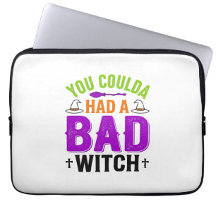 Funny Bad Witch Halloween Quote Vector Design_1 Laptop Sleeve