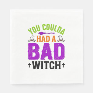 Funny Bad Witch Halloween Quote Vector Design_1 Napkin