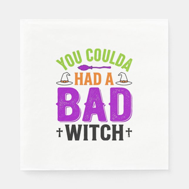 Funny Bad Witch Halloween Quote Vector Design_1 Napkin (Front)