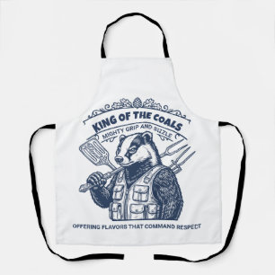 Funny Badger King of Coals Grill Master Apron