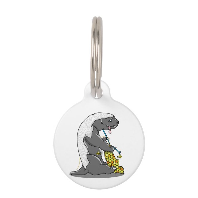 Funny Badger Knitting Pet Tag (Front)