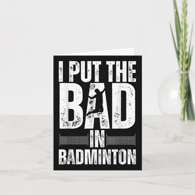 Funny Badminton Art For Men Women Shuttle Sport Pl Card (Front)