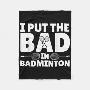 Funny Badminton Art For Men Women Shuttle Sport Pl Fleece Blanket