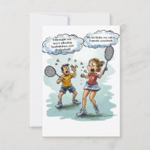 Funny Badminton Carte d'anniversaire