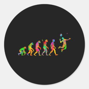 Funny Badminton Colourful For Men Women Ball Sport Classic Round Sticker