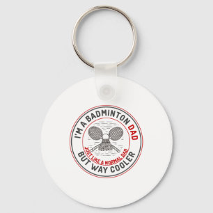 Funny Badminton Dad Shirt Men Badminton Player 2 Keychain