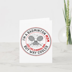 Funny Badminton Mom Shirt Women Badminton Player 2 Card